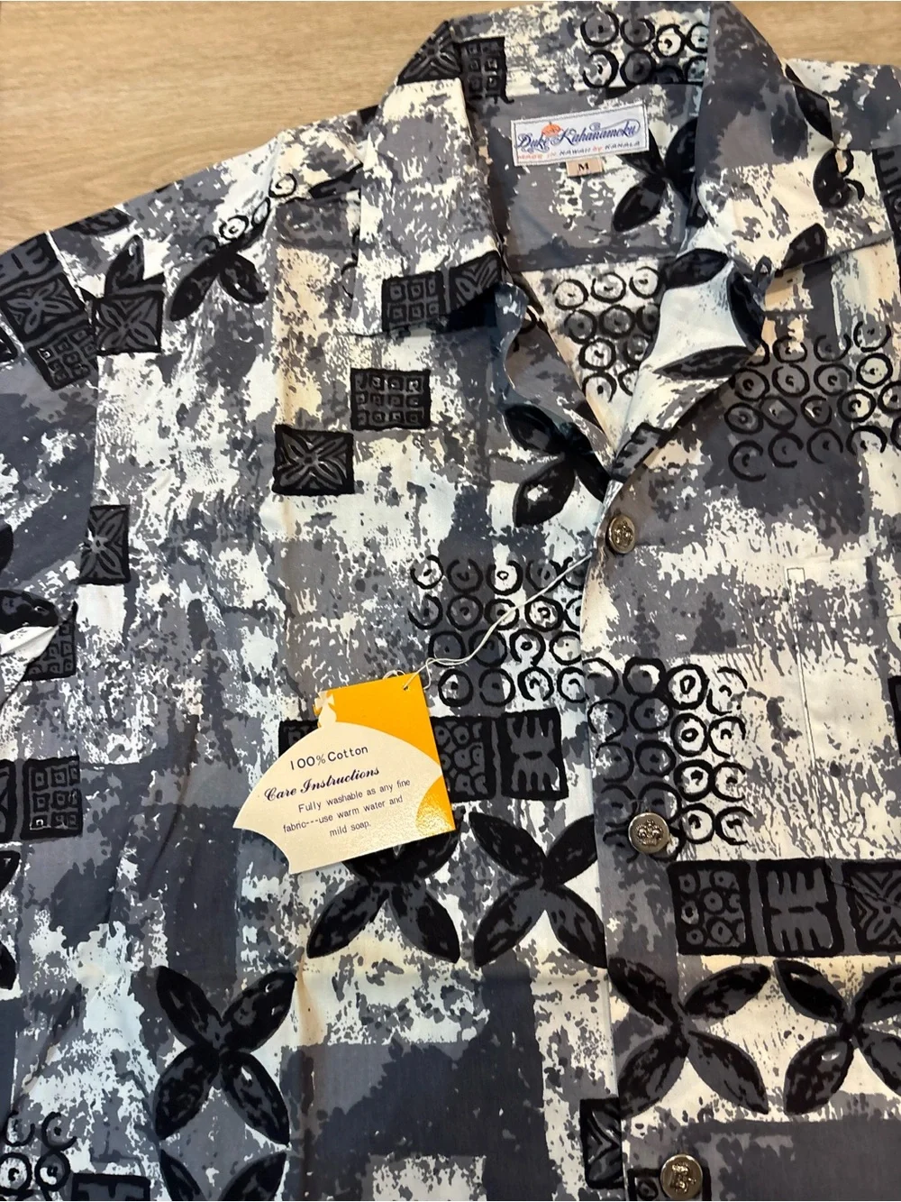 NWT NOS Duke Kahanamoku Vintage Hawaiian Shirt 60's Aloha Festive Batik Kahala M